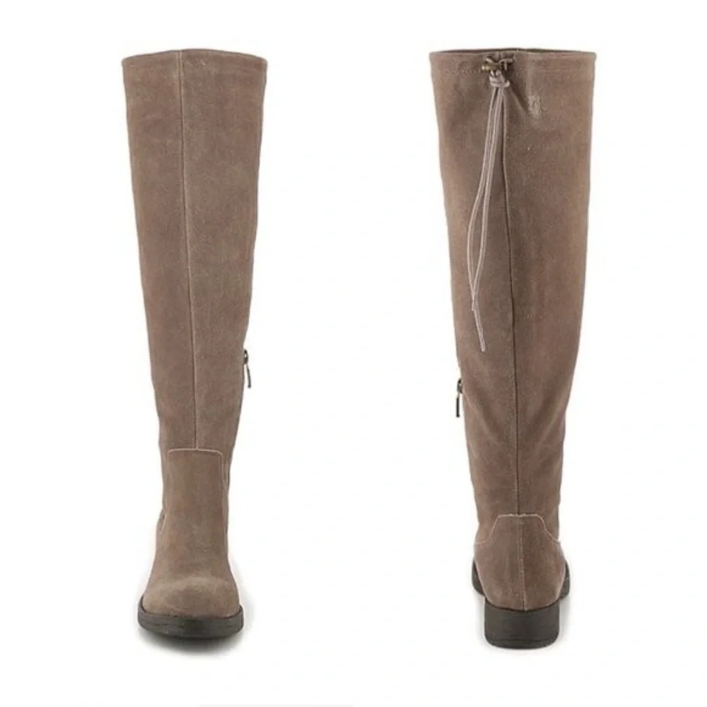 Adam Tucker by Mee Too Kody Acorn Suede Womens Knee High Boots Taupe Size 9.5